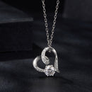 925 Sterling Silver Moissanite Necklace with Pendant and White Gold Plating for Women