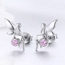 925 Sterling Silver Earrings with Pavé Setting CZ, 1.6*0.7 cm for Women