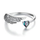 925 Sterling Silver Transparent Glass Ring for Women