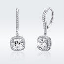 925 Sterling Silver Plated Gold Pavé Setting CZ Earrings for Women