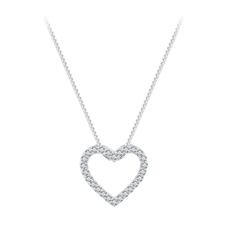 S925 Sterling Silver Necklace with Moissanite, 400mm + 50mm, Platinum Plated, Women