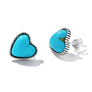 925 Sterling Silver Oxidized Turquoise Earrings for Women