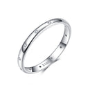 925 Sterling Silver Size 6.0 Plated Platinum Pavé Setting CZ Ring for Women