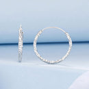 925 Sterling Silver Earrings for Women - White Gold Plated, 2.6*0.2 cm, Style L