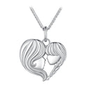 925 Sterling Silver Necklace with Platinum Plating, 400mm Chain Length, Pendant 24x21mm for Women
