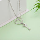 925 Sterling Silver Necklace 55cm with Heart Pendant for Women
