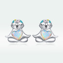 925 Sterling Silver Earrings with Translucent Opal