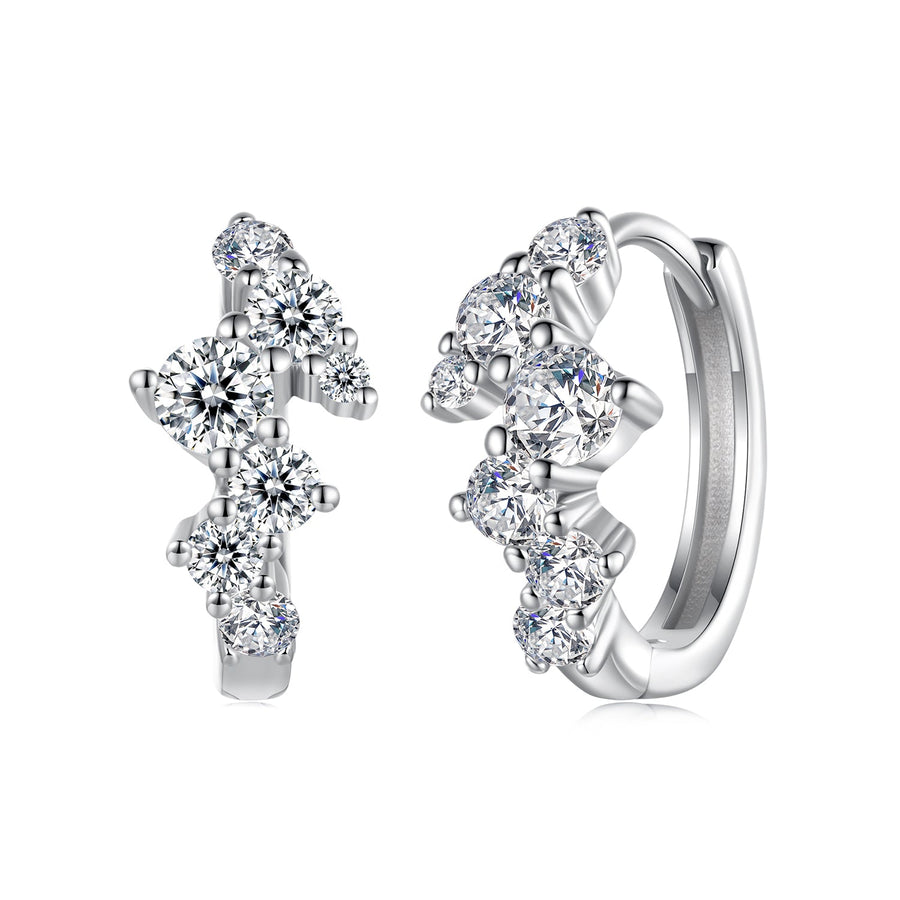 925 Sterling Silver Earrings with CZ White Gold Plating