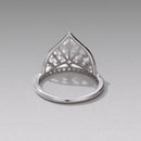 925 Sterling Silver White Gold Plated Ring with Pavé Setting CZ Size 6 for Women