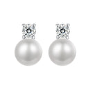 925 Sterling Silver Moissanite 0.1ct Freshwater Pearl Earrings for Women