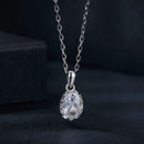 925 Sterling Silver 1 Carat Moissanite Necklace with Pavé Setting, 400 mm Length for Women