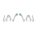 925 Sterling Silver Earrings with Plated Platinum and Pavé Setting CZ, 1.5x2.2cm for Women