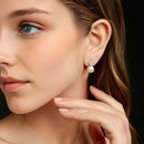 925 Sterling Silver 0.023 Carat Moissanite & Freshwater Pearl Earrings for Women