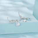 925 Sterling Silver White Gold Plated CZ Earrings 1.6x1.7cm for Women