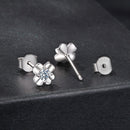 925 Sterling Silver Moissanite Earrings 0.6cm for Women