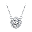 925 Sterling Silver Moissanite 1.0 Carat Necklace with Pavé Setting for Women