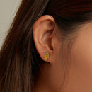 S925 Sterling Silver Enamel Pavé Set CZ Earrings