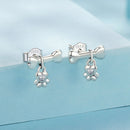 925 Sterling Silver Earrings with Pavé Setting CZ in Oxidized Silver