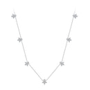 925 Sterling Silver Moissanite 0.25 Carat Necklace with Pavé Setting for Women
