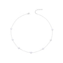 925 Sterling Silver White Gold Plated Necklace with Shell Pearl 400+50mm