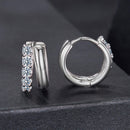 925 Sterling Silver Moissanite 0.06 Carat White Gold Plated Earrings for Women