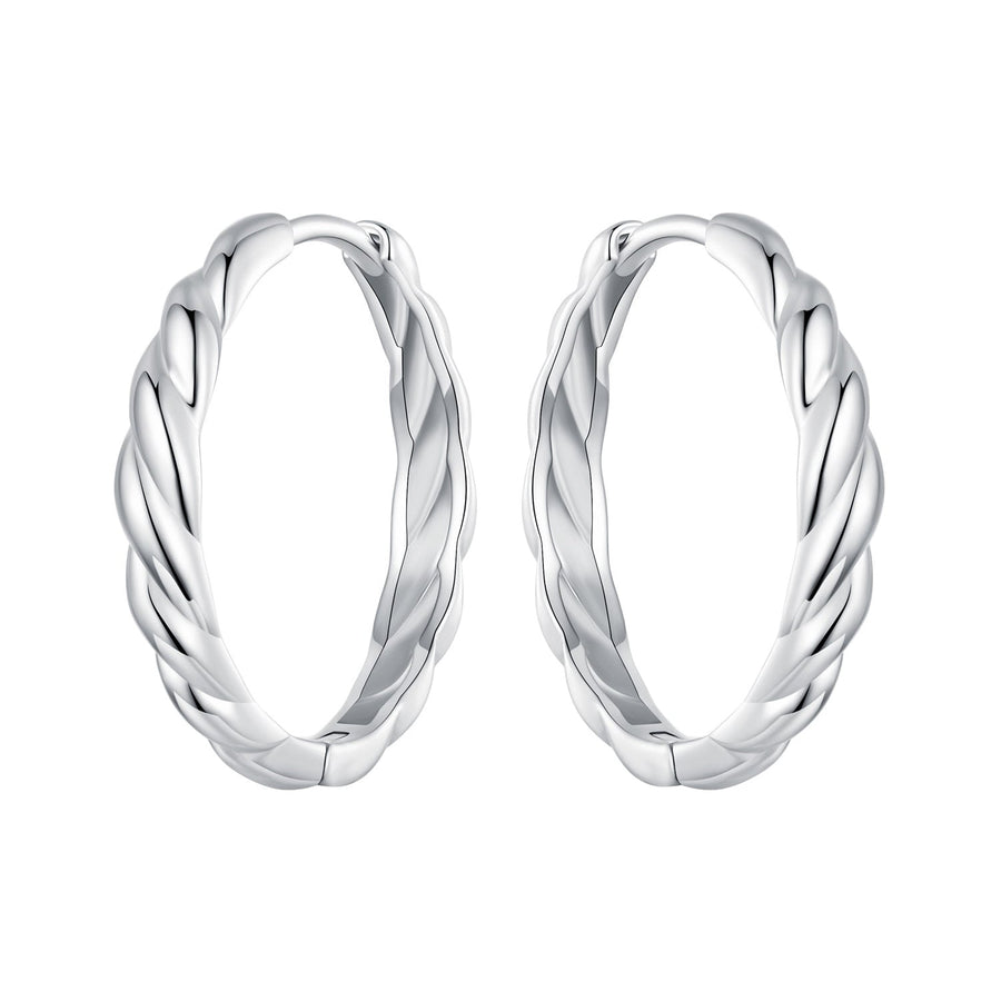 925 Sterling Silver Plated White Gold Earrings for Women - Size 11*3mm