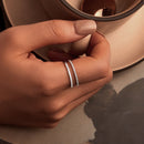 925 Sterling Silver Ring 6.0 Size with Pavé Setting CZ
