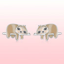 925 Sterling Silver Enamel Oxidized Earrings for Women, 0.7*1.2cm