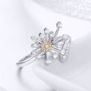 925 Sterling Silver Ring with Plated Platinum and Pavé Setting CZ