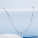 925 Sterling Silver Necklace with White Gold Plating, Length 40+5cm, Chain Thickness 0.08cm, for Women