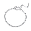 925 Sterling Silver Plated White Gold Bracelet - Adjustable 17+5cm