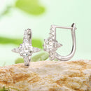 925 Sterling Silver White Gold Plated 0.50 Carat Moissanite Pavé CZ 1.3cm Earrings for Women