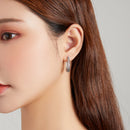 925 Sterling Silver Earrings 2.3*0.4cm Oxidized Silver for Women