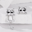 Brass & S925 Silver Earrings | 2.8*1.1cm | White Gold Plated with Pavé Setting CZ for Women