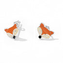 925 Sterling Silver Earrings with Pavé Setting and Enamel Process, Oxidized, 0.7*0.9cm for Women