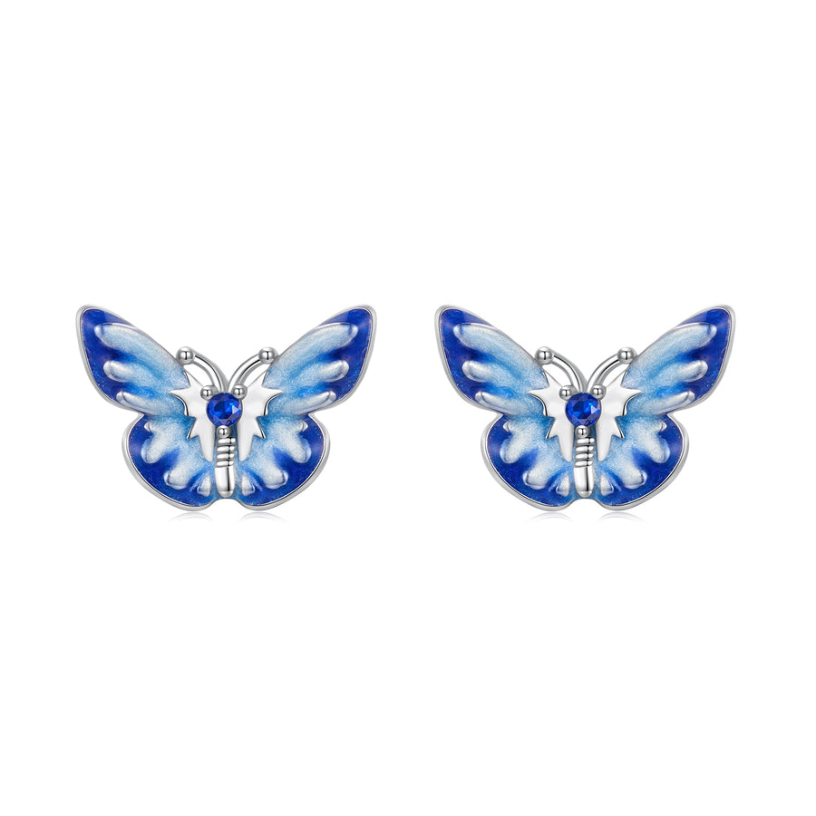 925 Sterling Silver Enamel Pavé Cz Earrings for Women