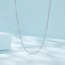 925 Sterling Silver Plated Platinum Necklace 400+50mm for Women