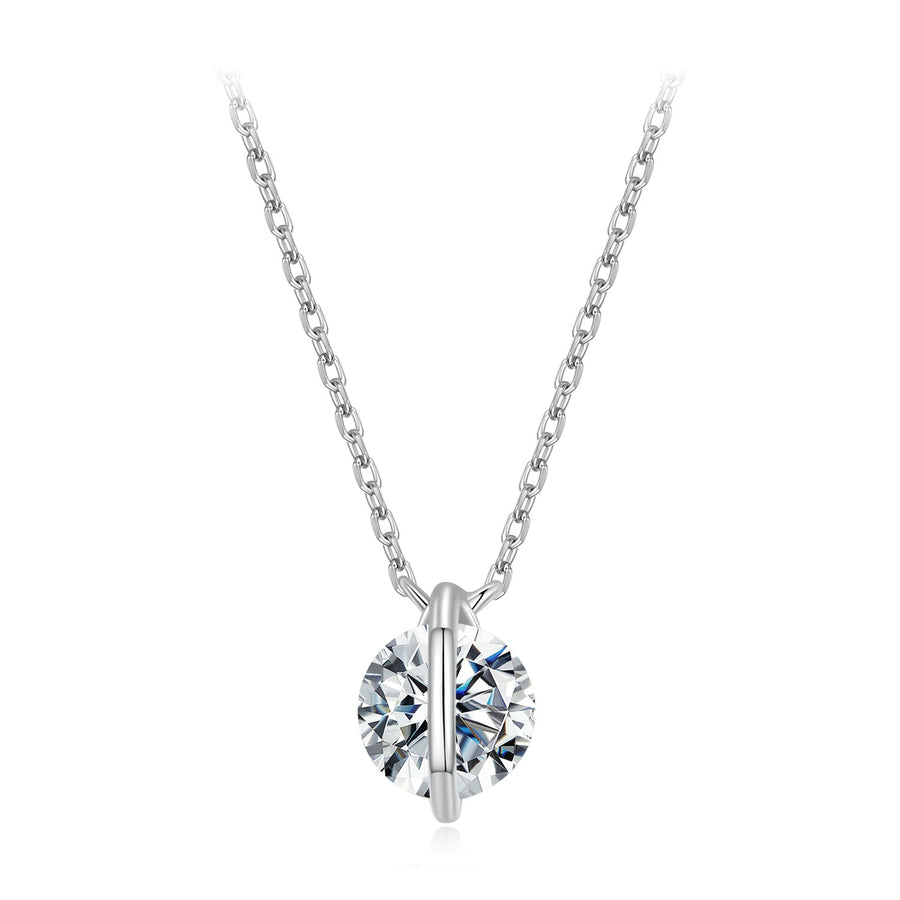 925 Sterling Silver 0.65 Carat Genuine Moissanite Necklace for Women