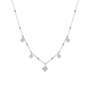925 Sterling Silver 5.0mm Moissanite Necklace for Women