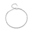 925 Sterling Silver Platinum Plated Bracelet 160+50mm for Women