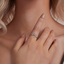 925 Sterling Silver White Gold Plated Pavé Setting CZ 1.3mm Ring for Women