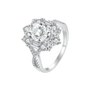 925 Sterling Silver 2 Carat Moissanite Ring in White Gold Plating - Size 8 for Women