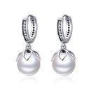 925 Sterling Silver Earrings with Quality Shell Pearl and CZ for Women