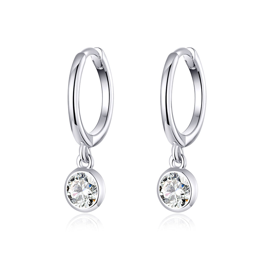 925 Sterling Silver Gold Plated Pavé Setting CZ Earrings for Women