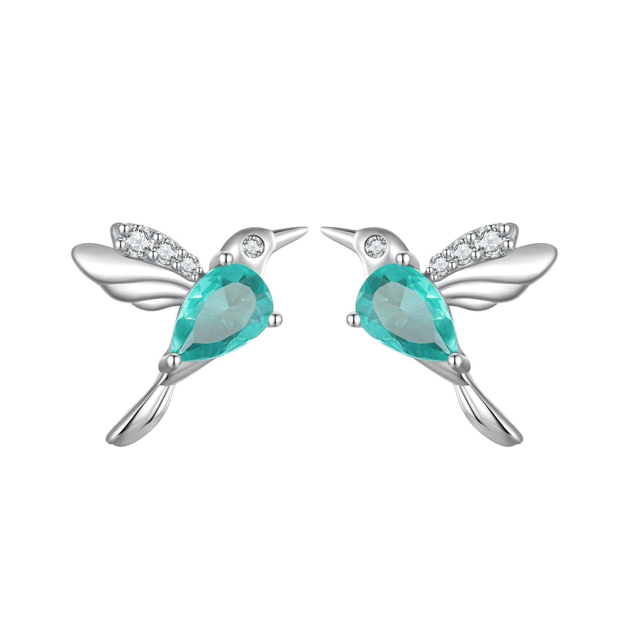 925 Sterling Silver Transparent Glass Earrings with CZ for Women
