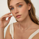 925 Sterling Silver Necklace with White Gold Plating, Length 40+5cm, Chain Thickness 0.08cm, for Women