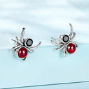 925 Sterling Silver Earrings with Pavé Setting CZ and Transparent Glass