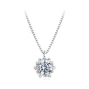 925 Sterling Silver Moissanite & CZ Pavé Necklace - 40+5cm for Women