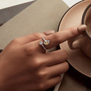925 Sterling Silver White Gold Plated Ring with CZ - 3mm