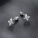 925 Sterling Silver Moissanite Earrings 0.8cm for Women